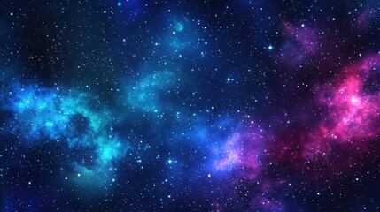 Naklejka premium Astrology horizontal star universe background. The night with nebula in the cosmos. Milky way galaxy in the infinity space. Starry night with shiny stars in the gradient sky.