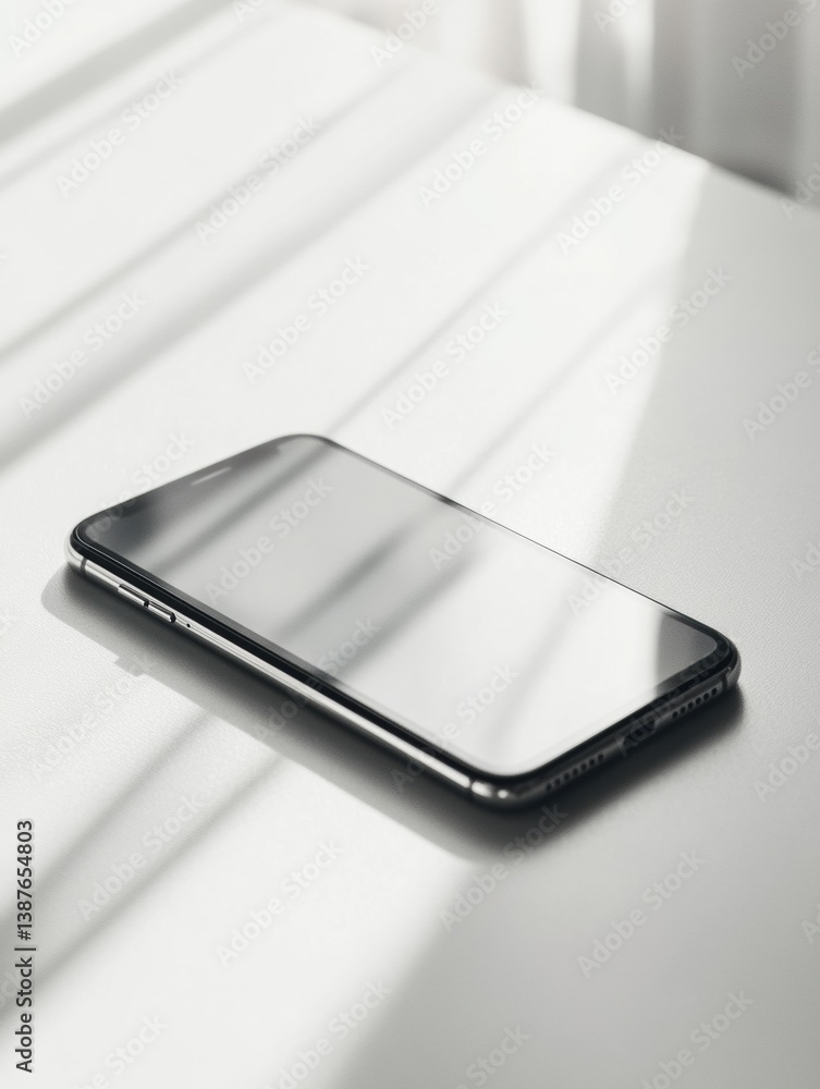 Leinwandbilder sleek modern smartphone on a clean white surface with soft diffused lighting creating a minimalist a