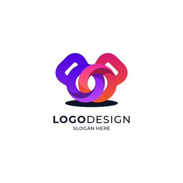 two full color kettlebells for fitness, sports and gym club logo design