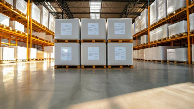 Warehouse filled with industrial raw materials. v3