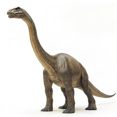 Fototapeta premium large dinosaur with long neck stands on white background