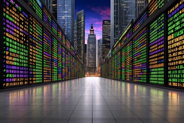 A successful business merger announcement on a digital stock market screen