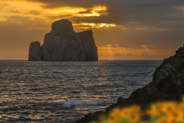 Sunset in Sardinia, masua. Vivid and warm colors