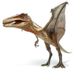 Fototapeta premium realistic depiction of Pterodactylus with wings spread on white background