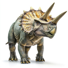 Obraz premium majestic Triceratops stands on white background