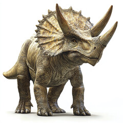 Fototapeta premium Triceratops with detailed texture on white background