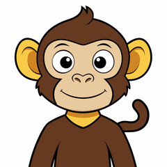 Cartoon Happy monkey isolated on white background