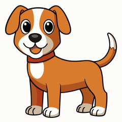 Cute cartoon dog vector illustration