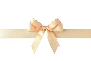 Elegant peach ribbon bow on horizontal banner