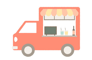 カフェのキッチンカーのベクターイラスト