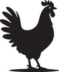 chicken silhouette design illustration.
