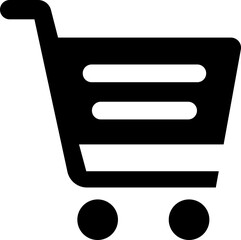 Shopping cart trolley icon in flat isolated on transparent background