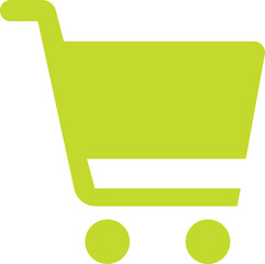 Shopping cart trolley icon in flat isolated on transparent background