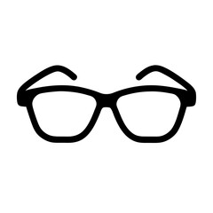 Fototapeta premium Black Framed Glasses Vector Icon Isolated On White Background Illustration