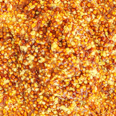 Dijon  mustard sauce texture background. Wallpaper. Mustard pattern.