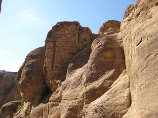 Fototapeta premium Terracotta textured rock Jordan, Natural sand-colored background