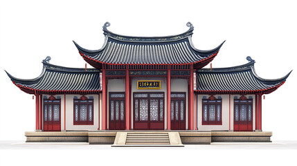 Fototapeta premium Traditional Chinese architecture with ornate roof design