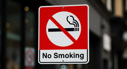Naklejka premium No smoking sign on street for anti-smoking campaign and health awareness concept
