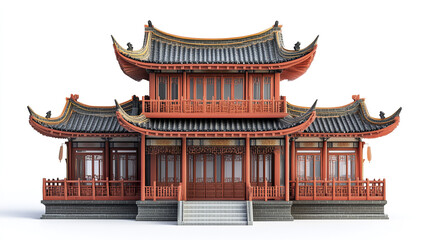 Fototapeta premium Traditional Chinese architecture with ornate roof design