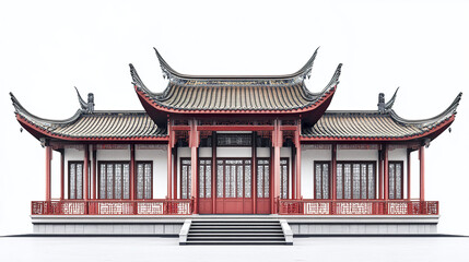Obraz premium Traditional Chinese architecture with ornate roof design
