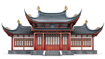 Obraz premium Traditional Chinese architecture with ornate roof design
