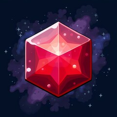 Ruby Red Crystal: Mystical Icon Kit in Cosmic Cosmos