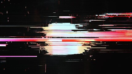 Horizontal analog glitch pattern, distorted RGB scanlines and pixel noise for retro tech or VHS-style visual effects