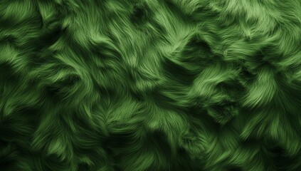 Obraz premium Close-up view of lush, dark green fur, textured and wavy. A rich, natural feel.