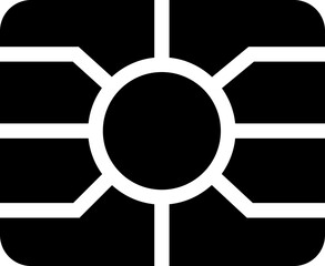 Sim EMV chip icon in flat isolated on transparent background