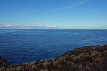 Beautiful view to Atlantic Ocean from the mountain. 