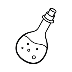 Witch's Potion Bottle Line Art Vector Design