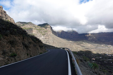 Beutiful mountain view on the road trip in Gran Canaria, Spain. 