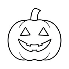 Jack O Lantern Face Line Art Vector