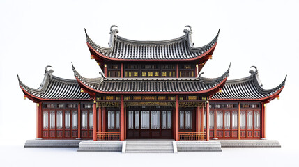Fototapeta premium Traditional Chinese architecture with ornate roof design