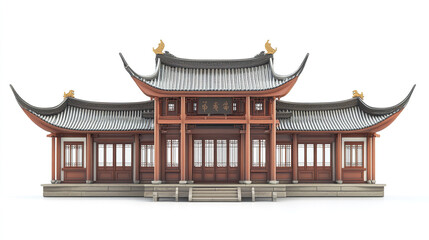 Traditional Chinese architecture with ornate roof design