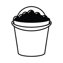 Candy Bucket Line Art Vector Design