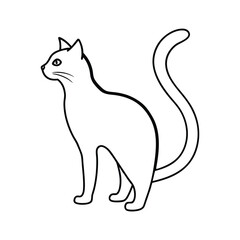 Black Cat Arch Line Art Vector Design