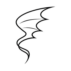 Bat Wing Spiral Line Art Vector Design