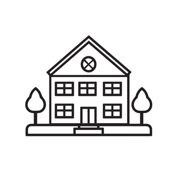 recommend clip art: House outline displays facade amid trees building exterior design