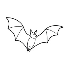Bat in Flight Single Line Art Vector