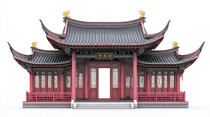 Fototapeta premium Traditional Chinese architecture with ornate roof design
