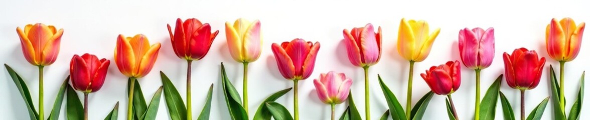 Naklejka premium Colorful tulip with intricate details on white, colorful, delicate, blossom