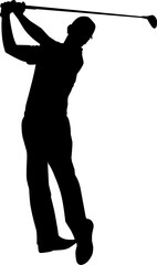 Playing Golf Silhouette vector art