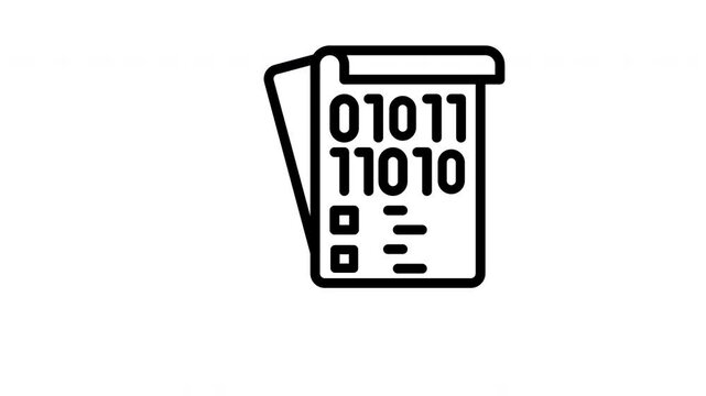 icon line motion graphic binary