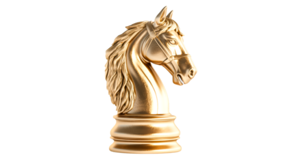 Majestic Golden Knight Chess Piece Elegant and Powerful Strategy Game Symbol