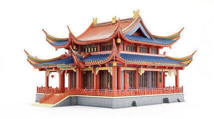 Obraz premium Traditional Chinese architecture with vibrant colors and intricate details