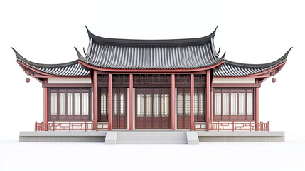 Fototapeta premium Traditional Chinese house with curved roof and intricate details