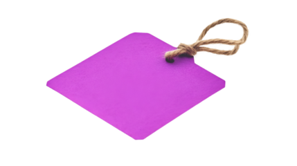 Vibrant Purple Tag Ready for a Message Gift Tag with Twine