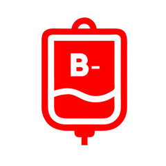 Obraz premium Medical Blood Bag Icon Featuring B- Type 