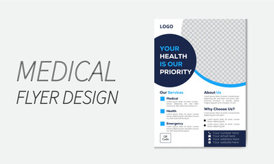 Creative and Modern medical health care cover template design for Flyer, Brochure, Leaflets, Pamphlet, Presentation, Banner, Magazine, Poster. Vector illustration. simple healthcare and medical flyer 